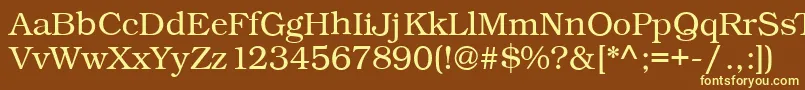 Kacstqurn Font – Yellow Fonts on Brown Background