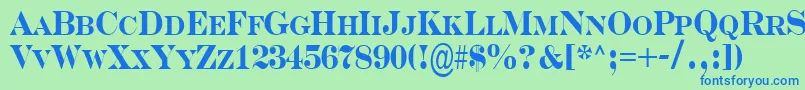 ASerifernrcpsBold Font – Blue Fonts on Green Background