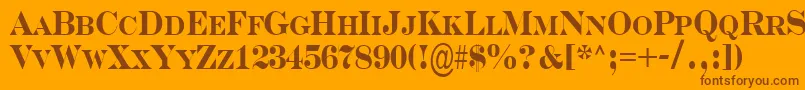 ASerifernrcpsBold Font – Brown Fonts on Orange Background