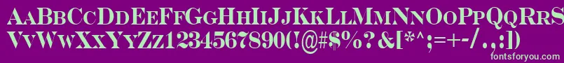 ASerifernrcpsBold Font – Green Fonts on Purple Background