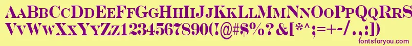 ASerifernrcpsBold Font – Purple Fonts on Yellow Background