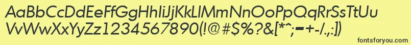 MontrealSerialRegularitalicDb Font – Black Fonts on Yellow Background