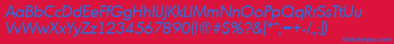 MontrealSerialRegularitalicDb Font – Blue Fonts on Red Background