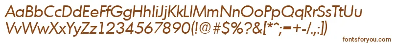 MontrealSerialRegularitalicDb Font – Brown Fonts on White Background