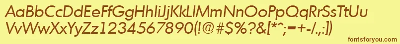 MontrealSerialRegularitalicDb Font – Brown Fonts on Yellow Background