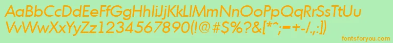 MontrealSerialRegularitalicDb Font – Orange Fonts on Green Background