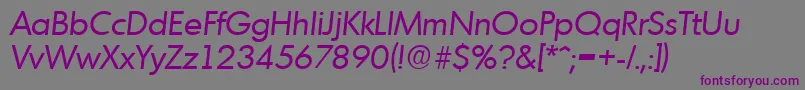 Шрифт MontrealSerialRegularitalicDb – фиолетовые шрифты на сером фоне