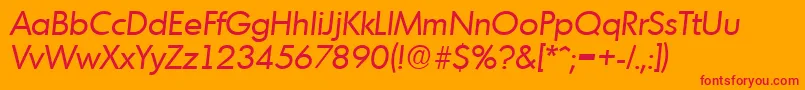 MontrealSerialRegularitalicDb Font – Red Fonts on Orange Background