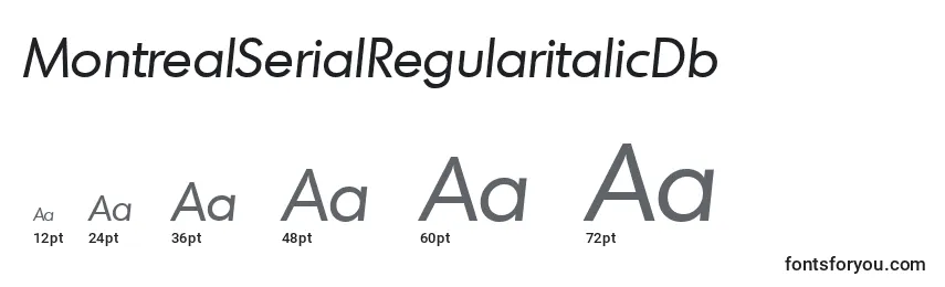 Größen der Schriftart MontrealSerialRegularitalicDb