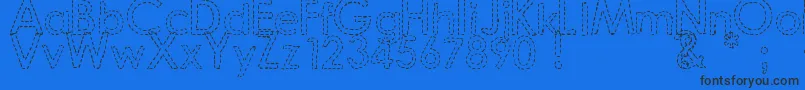 DjbHandStitchedFont Font – Black Fonts on Blue Background