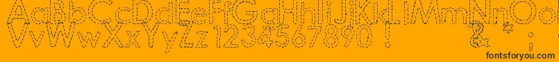 Weitere Informationen zur DjbHandStitchedFont-Schriftart DjbHandStitchedFont-Schriftart – Schwarze Schriften auf orangefarbenem Hintergrund