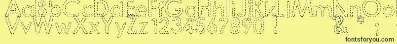 フォントDjbHandStitchedFont – 黒い文字の黄色い背景