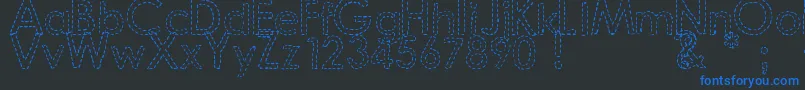フォントDjbHandStitchedFont – 黒い背景に青い文字