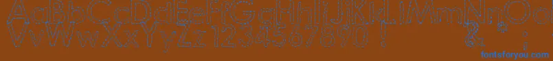 Шрифт DjbHandStitchedFont – синие шрифты на коричневом фоне