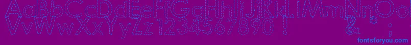 DjbHandStitchedFont-Schriftart – Blaue Schriften auf violettem Hintergrund