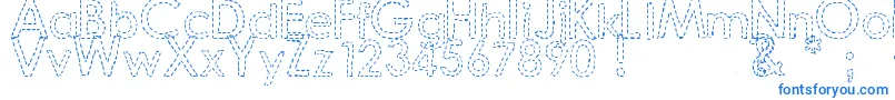 フォントDjbHandStitchedFont – 白い背景に青い文字