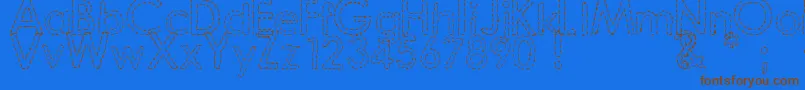 DjbHandStitchedFont-Schriftart – Braune Schriften auf blauem Hintergrund