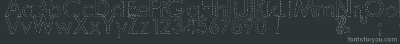 フォントDjbHandStitchedFont – 黒い背景に灰色の文字