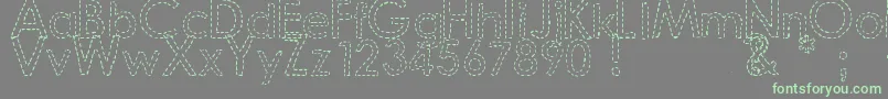 DjbHandStitchedFont-fontti – vihreät fontit harmaalla taustalla