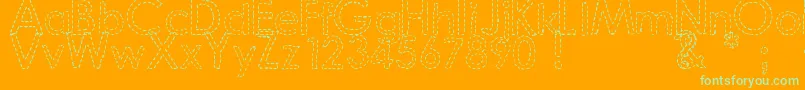DjbHandStitchedFont Font – Green Fonts on Orange Background