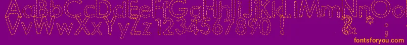 DjbHandStitchedFont-Schriftart – Orangefarbene Schriften auf violettem Hintergrund