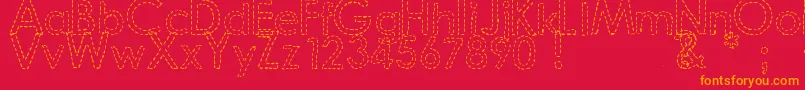 DjbHandStitchedFont Font – Orange Fonts on Red Background