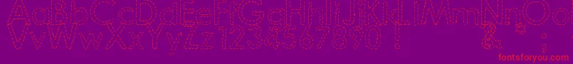 fuente DjbHandStitchedFont – Fuentes Rojas Sobre Fondo Morado