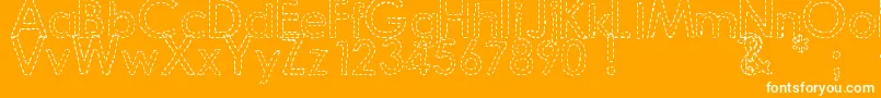 DjbHandStitchedFont-Schriftart – Weiße Schriften auf orangefarbenem Hintergrund