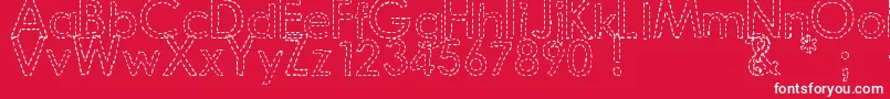 DjbHandStitchedFont Font – White Fonts on Red Background