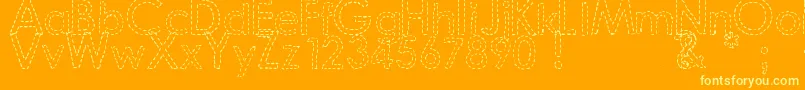 DjbHandStitchedFont-Schriftart – Gelbe Schriften auf orangefarbenem Hintergrund