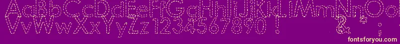 Fonte DjbHandStitchedFont – fontes amarelas em um fundo roxo