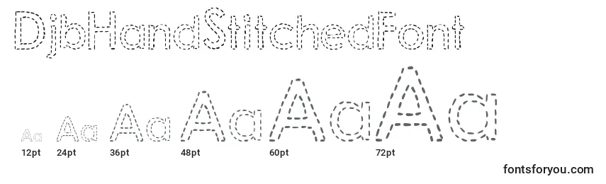 DjbHandStitchedFont Font Sizes