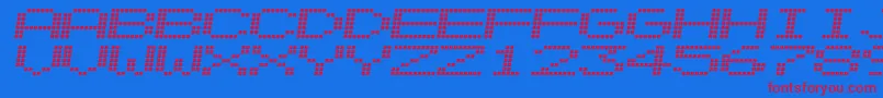 Alpine7558s Font – Red Fonts on Blue Background