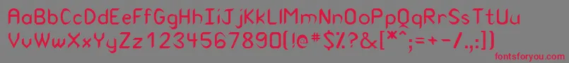 Pccoptath Font – Red Fonts on Gray Background