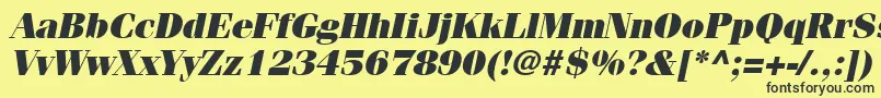 ItcFeniceLtUltraOblique Font – Black Fonts on Yellow Background