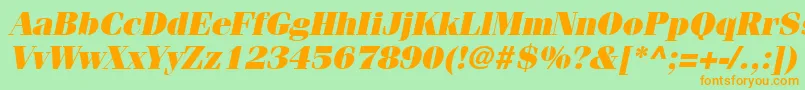 ItcFeniceLtUltraOblique Font – Orange Fonts on Green Background