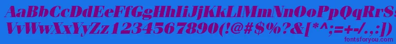 ItcFeniceLtUltraOblique Font – Purple Fonts on Blue Background