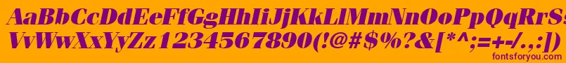 フォントItcFeniceLtUltraOblique – オレンジの背景に紫のフォント