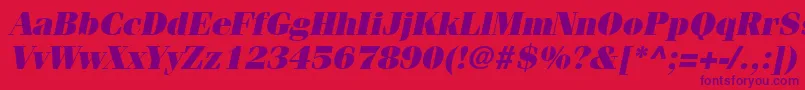 ItcFeniceLtUltraOblique Font – Purple Fonts on Red Background