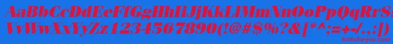 ItcFeniceLtUltraOblique Font – Red Fonts on Blue Background