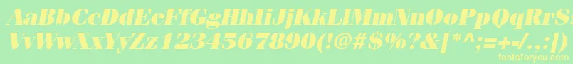 フォントItcFeniceLtUltraOblique – 黄色の文字が緑の背景にあります