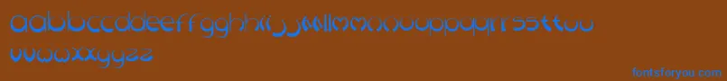 フォントDiscoid – 茶色の背景に青い文字