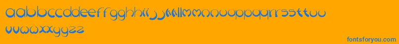 Discoid Font – Blue Fonts on Orange Background