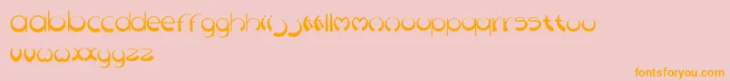 フォントDiscoid – オレンジの文字がピンクの背景にあります。