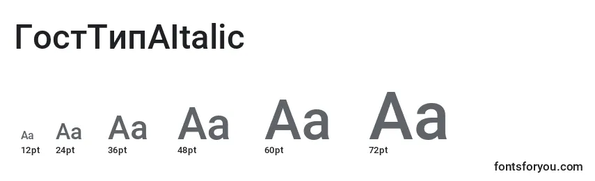 ГостТипАItalic font sizes