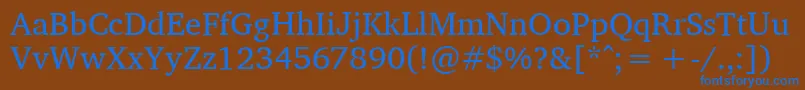 フォントCharisSil – 茶色の背景に青い文字