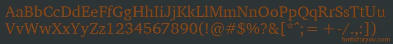 Шрифт CharisSil – коричневые шрифты на чёрном фоне