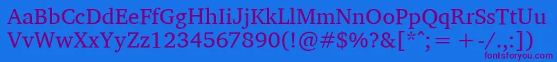 CharisSil Font – Purple Fonts on Blue Background