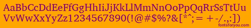 CharisSil Font – Purple Fonts on Orange Background