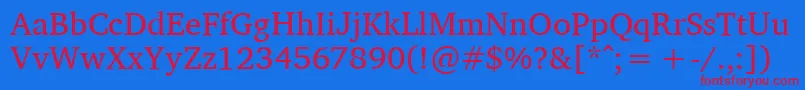 CharisSil Font – Red Fonts on Blue Background